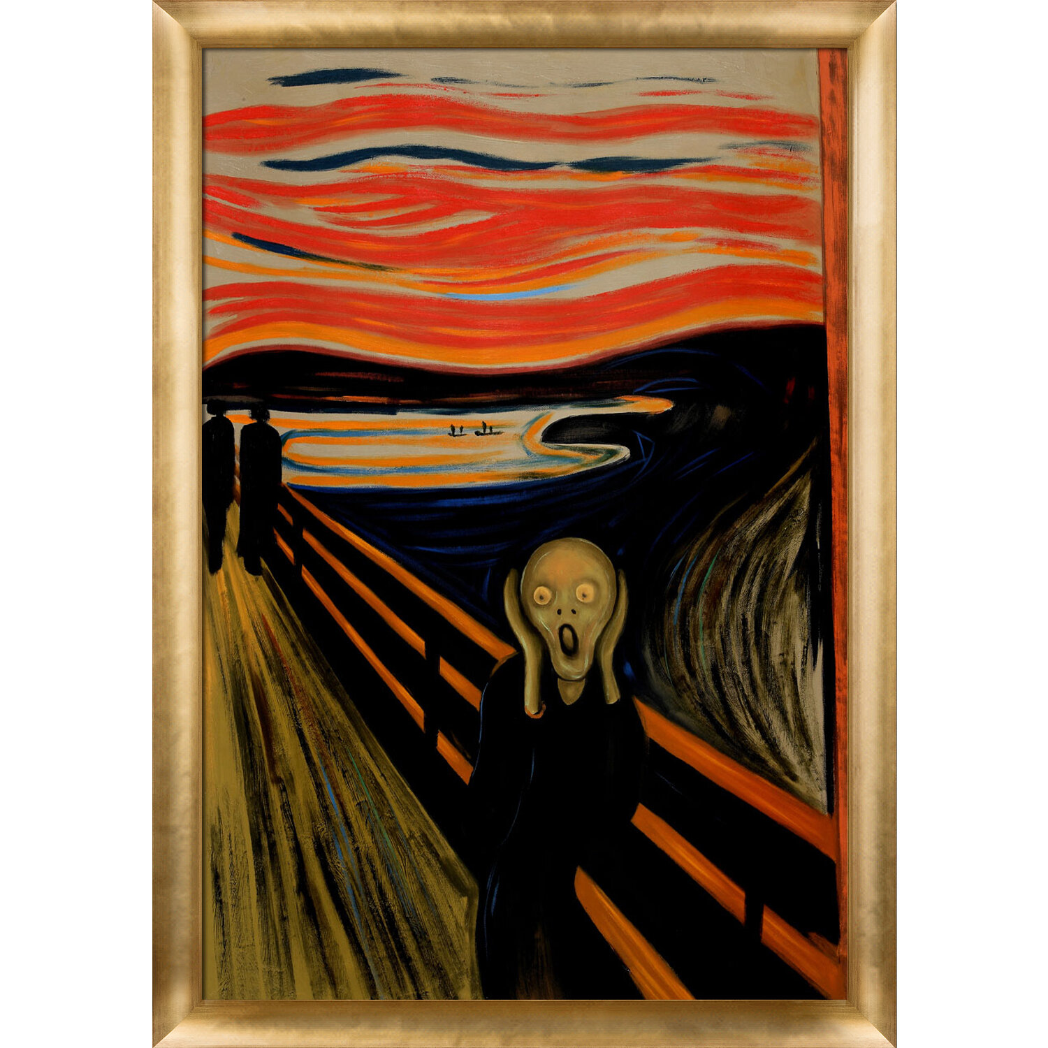 Крик стоящего. Edvard Munch Scream Original. Scream Painting оригинал. Пастиш в живописи. Крик картина эпоха.