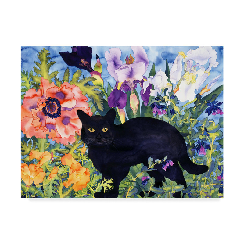 Trademark Art Black Cat Magic Watercolor Painting Print On