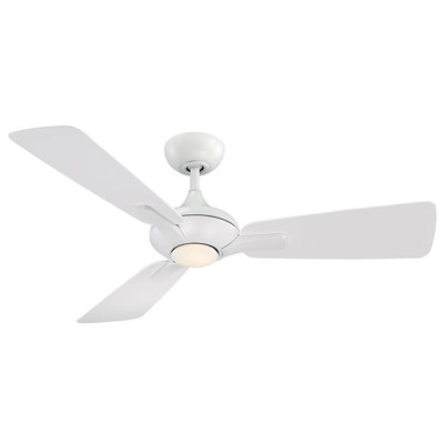 Mykonos 52" 3 - Blade Outdoor/Indoor Smart Ceiling Fan with Remote Control and LED Light Kit Included, Works With Alexa and iOS or Android App