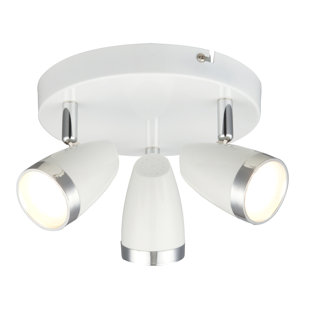 Modern 4 Light Triple Way LED Round Ceiling Spotlight Light//Lighting Fitting Complete with 3.5 Watt Warm White LED Lamps