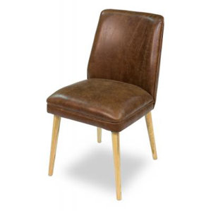 Metro Genuine Leather Upholstered Dining Chair by Sarreid Ltd