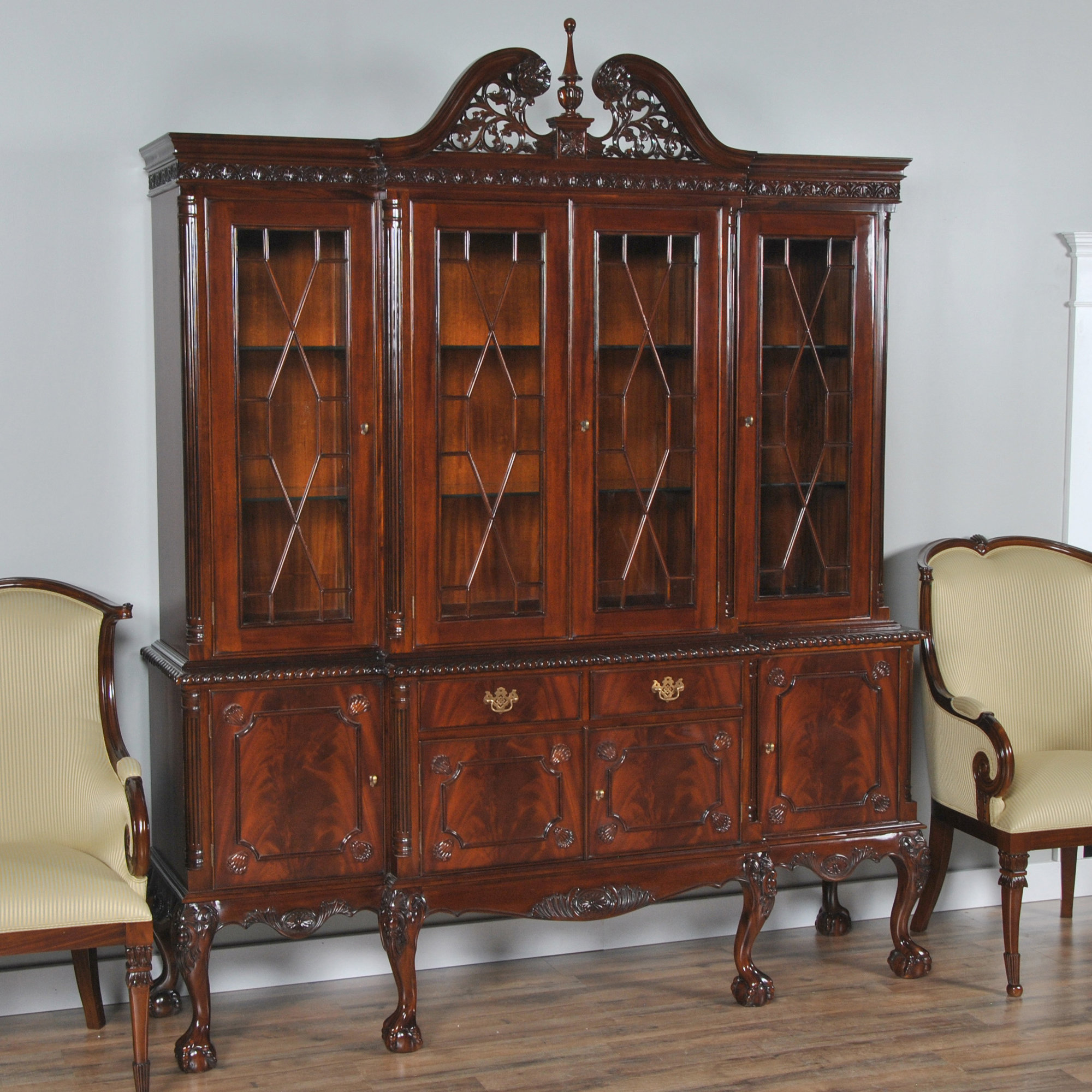 Astoria Grand Lisman 95'' Wide Solid Wood China Cabinet | Wayfair