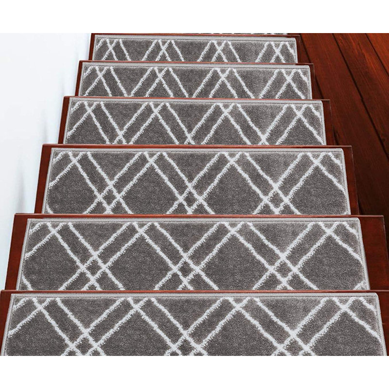 sussexhome Stair Treads Vintage Collection Contemporary, Cozy, Vibrant And  Soft Stair Treads , 9" X 28" - Pack Of 7 - 100% Polypropylene - Tape  Included - Navy