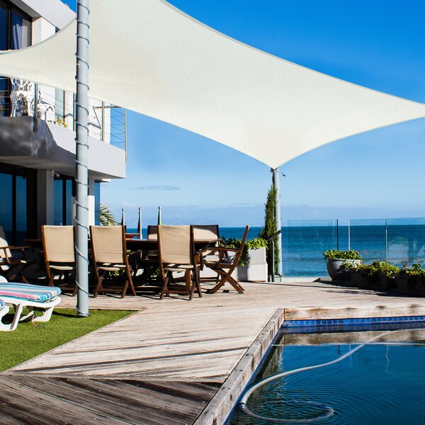 13x7Ft Sun Shade Sail UV Block Rectangle Canopy Outdoor Patio Pool Rice White 