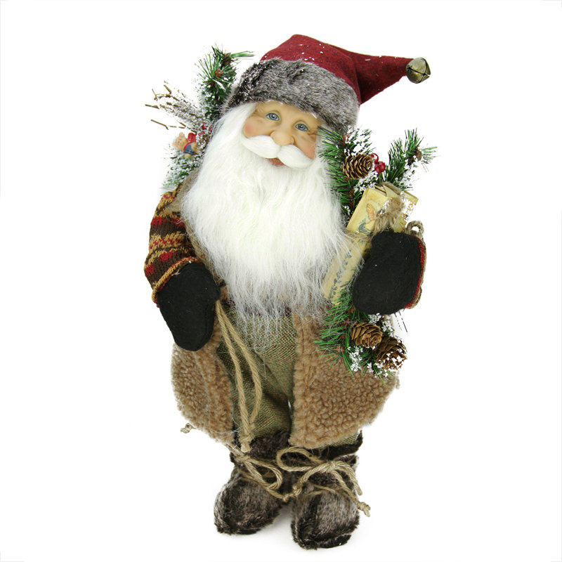 The Holiday Aisle Country Rustic Standing Santa Claus With Burlap Sack Christmas Figure Reviews Wayfair