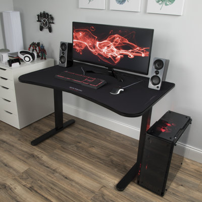 RESPAWN Gaming Desk - Computer Desk With Mouse Pad, PC Workstation With Cable Management, Home Office Gaming Table - Black
