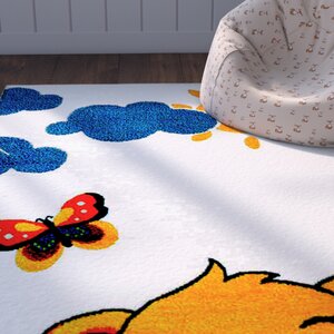 Jodie Kids Lion Yellow/Blue Area Rug