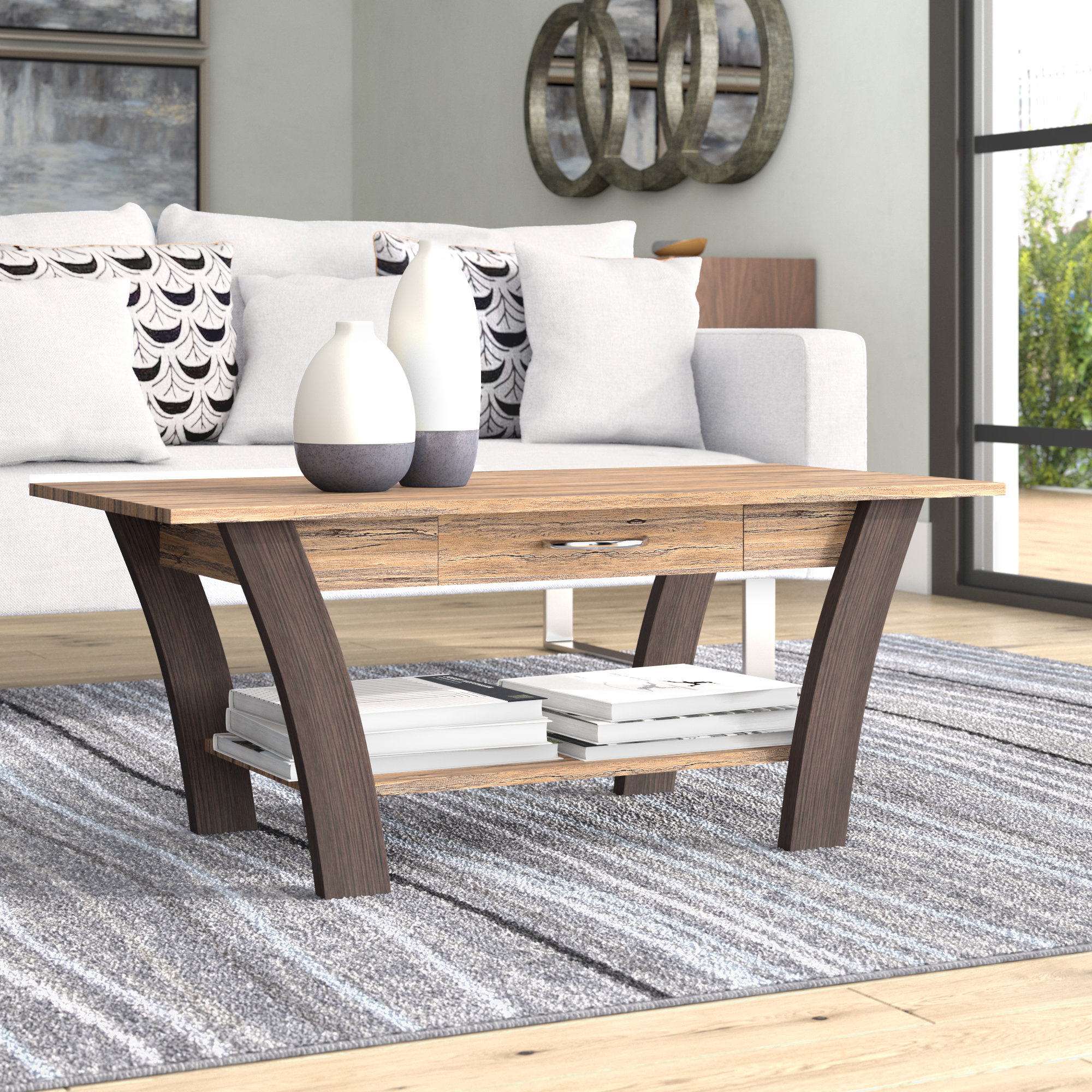Ebern Designs Chesterle Coffee Table With Drawer Reviews Wayfair