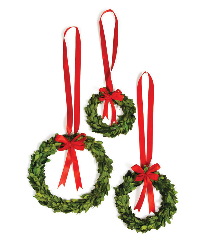 Preserved Greens 3 Piece Boxwood Wreath Set