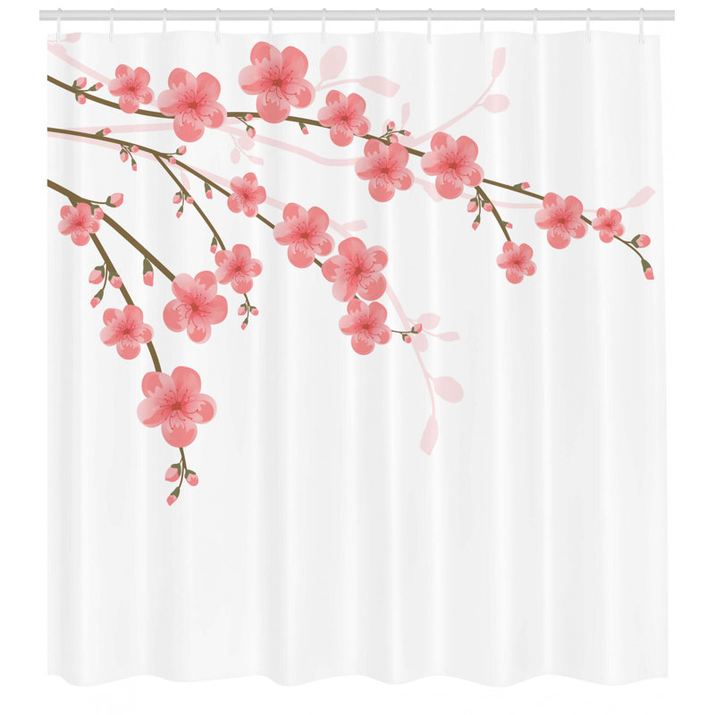 East Urban Home Ambesonne Floral Shower Curtain Cherry Blossom