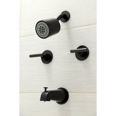 Kingston Brass Manhattan Double-Handle Tub and Shower Faucet