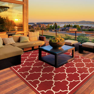 Red Outdoor Rugs Birch Lane Duncan Red Indoor Outdoor Area Rug