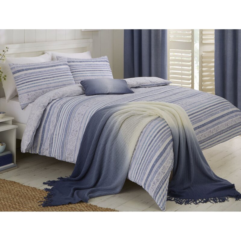 House Of Hampton Abstract Horizontal Stripes Duvet Cover Set