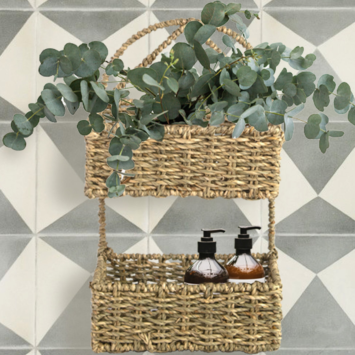 Bayou Breeze Laperle Water Hyacinth Hanging Wall Storage Organizer with