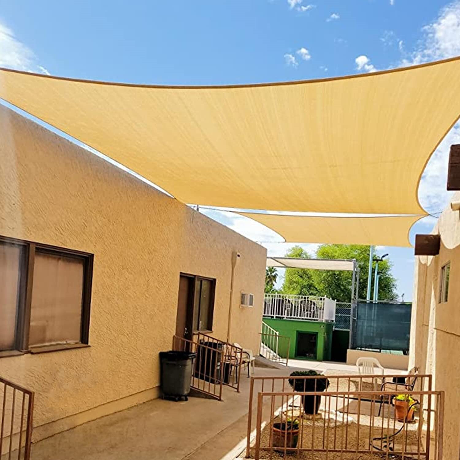 12' x 16' Sun Shade Sail Square Sand 185GSM UV Block Canopy for Patio Lawn Yard