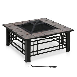 Verlin Steel Wood Burning Fire Pit Table By Freeport Park