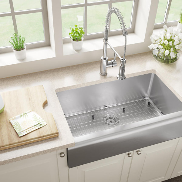 MRDirect Stainless Steel 33" x 20" Farmhouse/Apron Kitchen ...