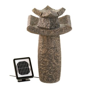 Natural Stone Solar Temple Sculpture Water Fountain