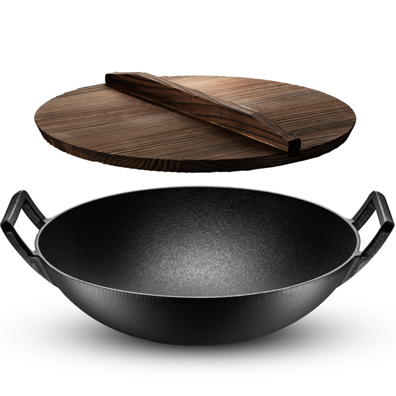 Klee 14 In Non Stick Cast Iron Wok With Lid Reviews Wayfair