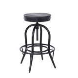 Abe Swivel Solid Wood Adjustable Height Bar Stool by 17 Stories