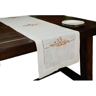 16 by 54-Inch Coffee Xia Home Fashions XD17147 Autumn Branches Embroidered Fall Table Runner 