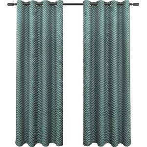 Chevron Blackout Thermal Grommet Curtain Panels (Set of 2)