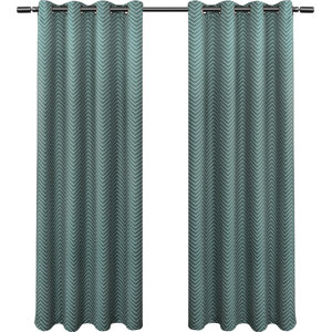 Chevron Blackout Thermal Grommet Curtain Panels (Set of 2)