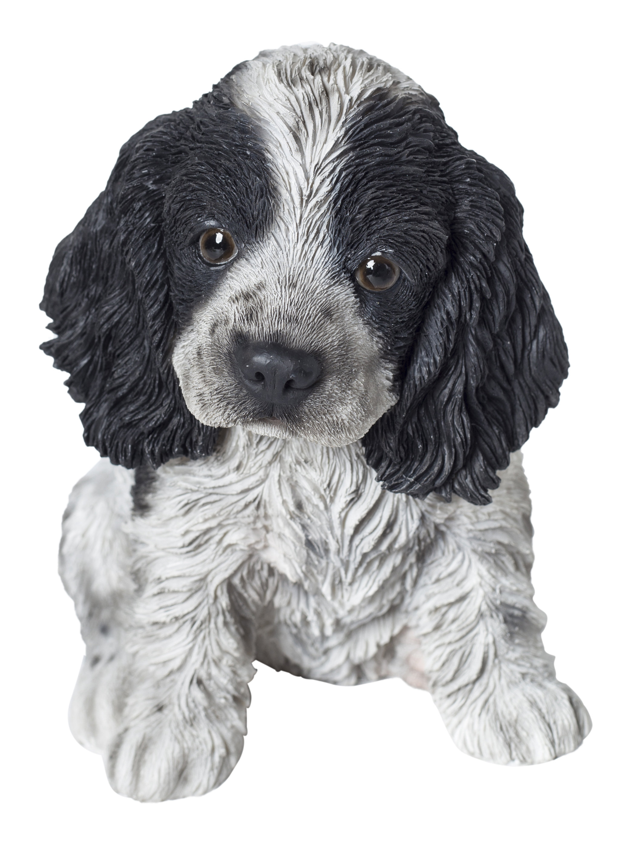 Cocker Spaniel Figurine Hand Painted Collectible Statue Black