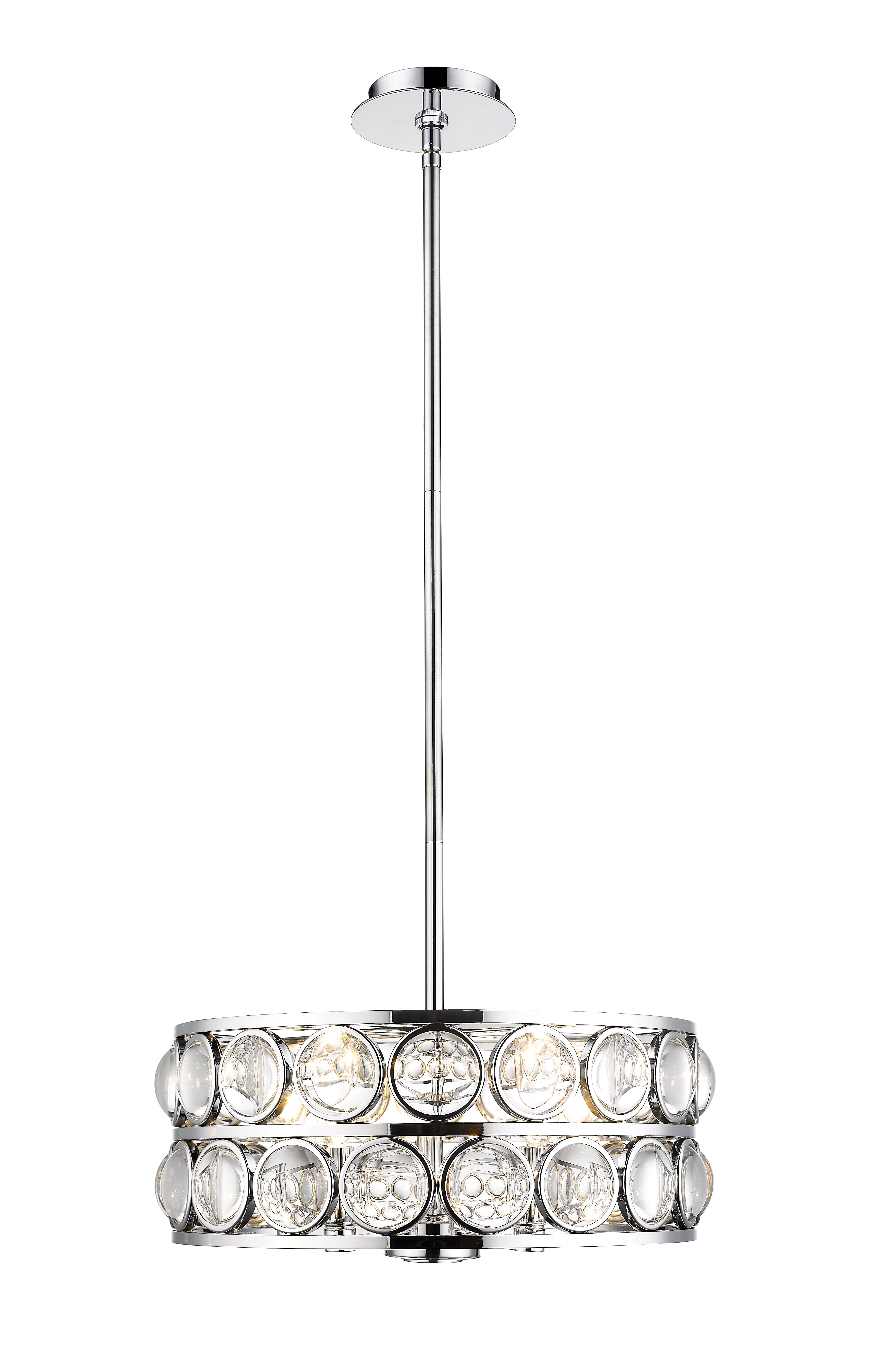 Orren Ellis Dorcaster 5 Light Unique Statement Drum Chandelier With Crystal Accents Wayfair