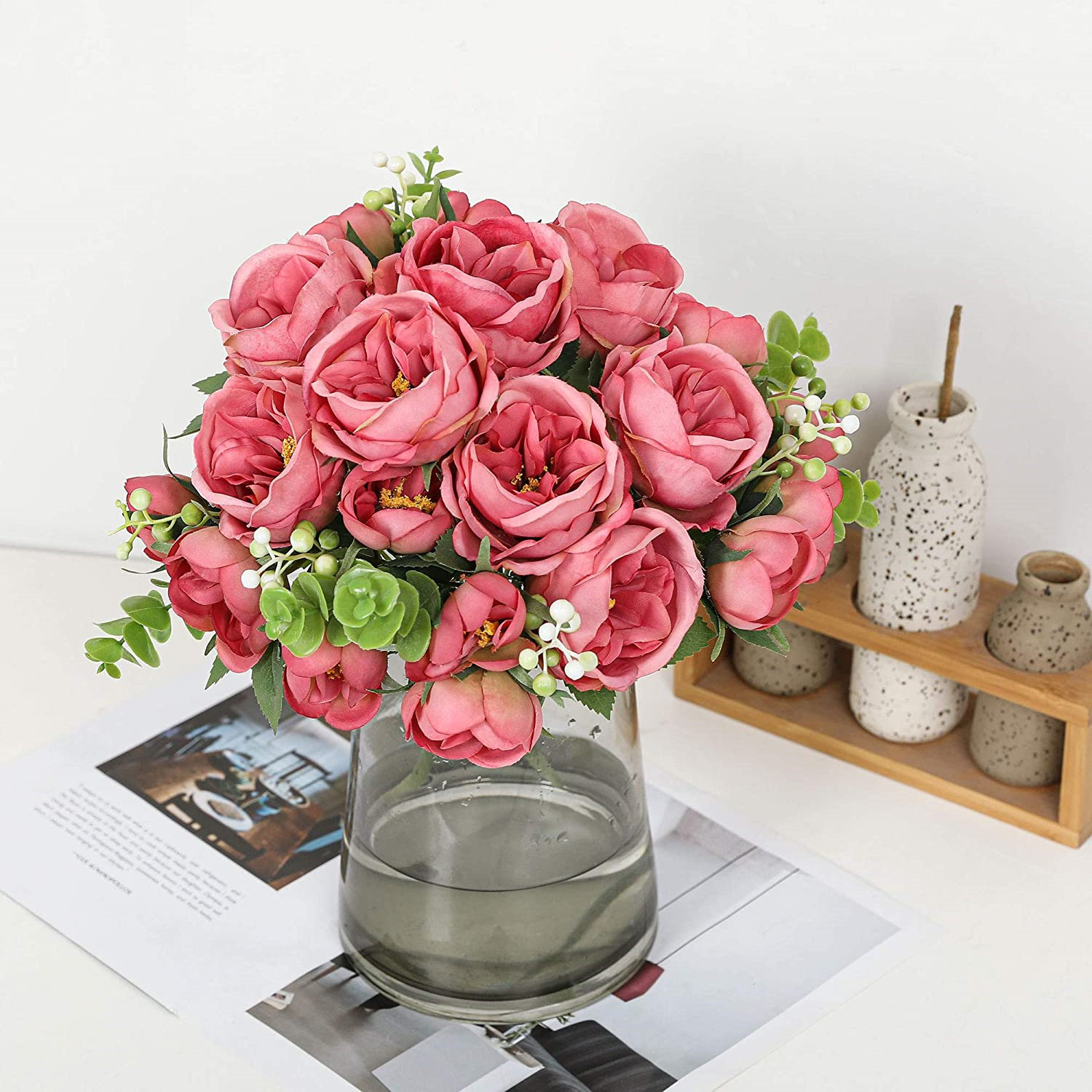 5 Heads Bouquet Artificial Silk Fake Rose Peony Flower Wedding Table Party Home 5 Heads Bouquet Artificial Silk Fake Rose Peony Flower Wedding Table Party Home