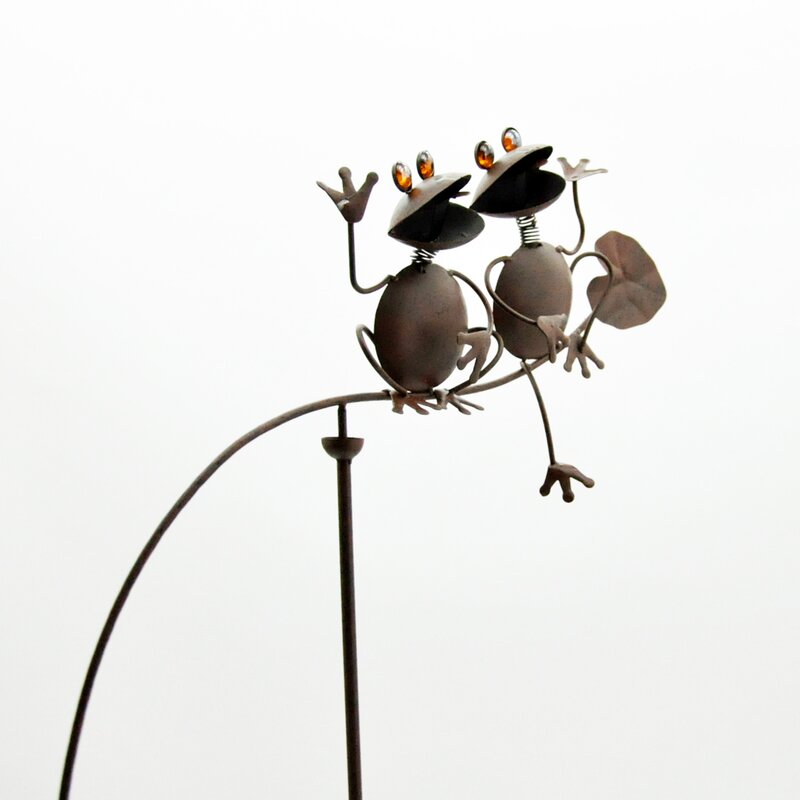 Marlow Home Co. Amsterdam Double Frog Garden Wind Spinner | Wayfair.co.uk