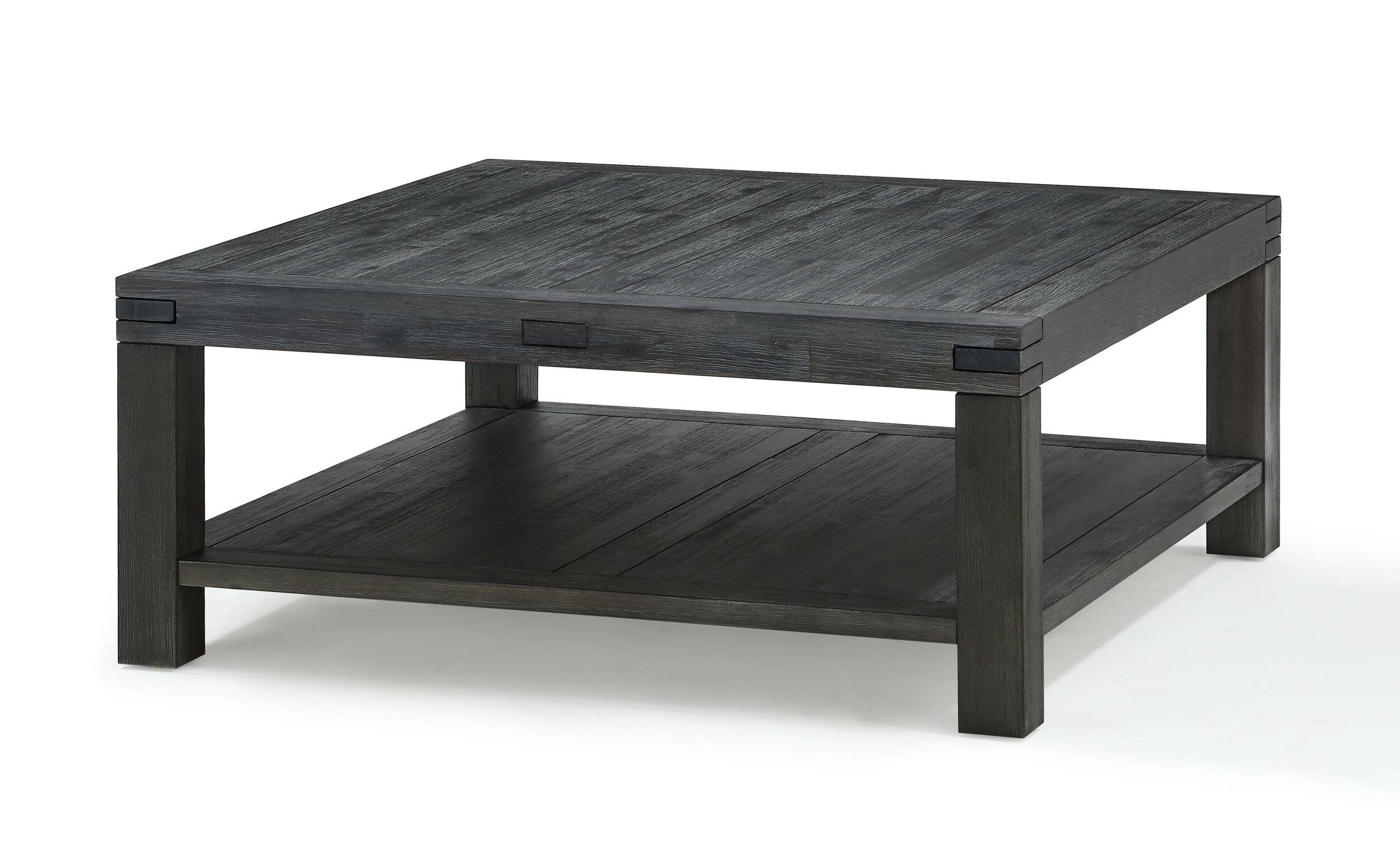 black wood coffee table with storage