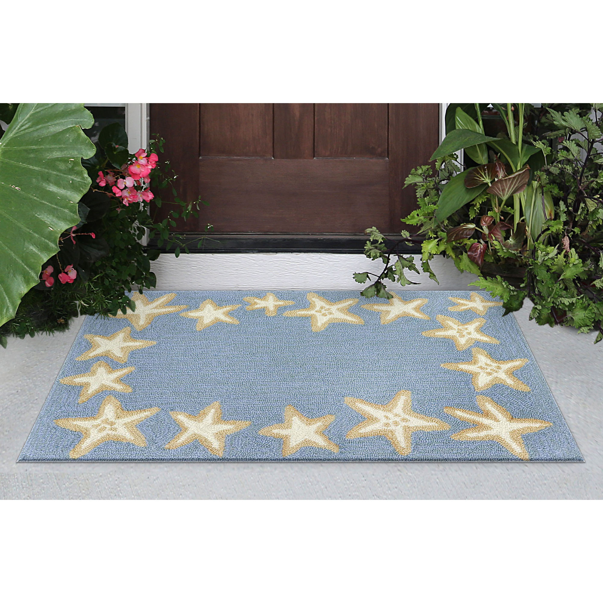 Highland Dunes Claycomb Starfish Border Hand Tufted Bluewa Indoor Outdoor Area Rug Reviews Wayfair