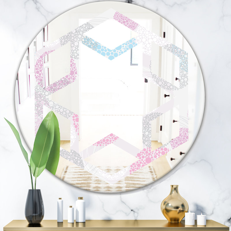East Urban Home Hexagon Star Circular Abstract Geometric Iii Modern Frameless Wall Mirror Wayfair