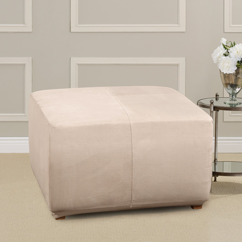 Ultimate Heavyweight Stretch Suede Box Cushion Ottoman Slipcover