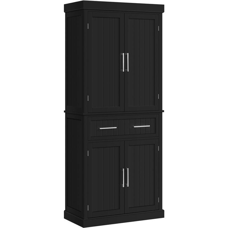 (incomplete) Annalynne 72.5? H Kitchen Pantry Cabinet with Doors, a Drawer and Adjustable Shelves Finish: Black