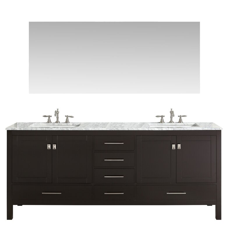 Brayden Studio® Zeringue 84" Double Bathroom Vanity Set ...