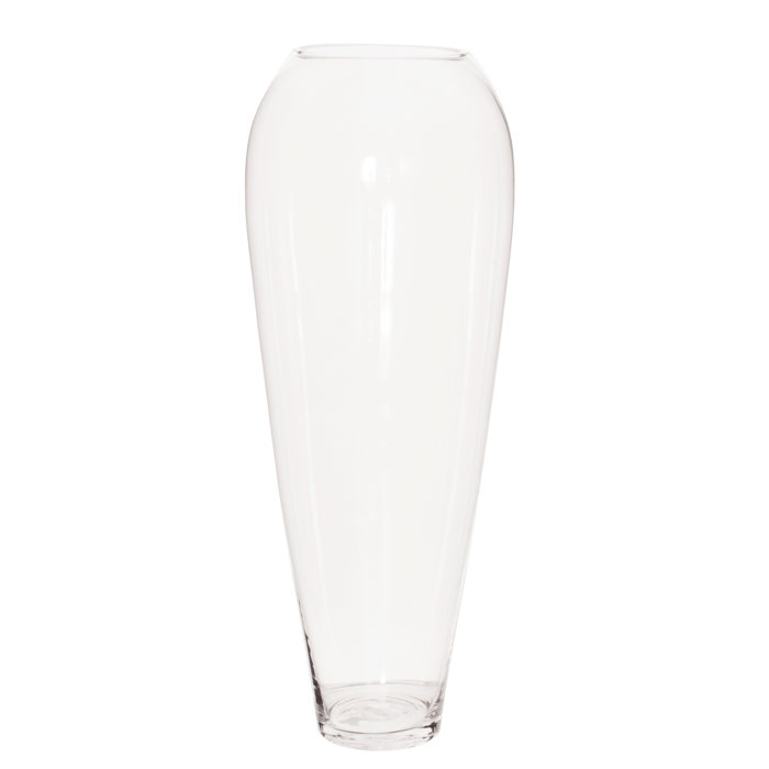 Orren Ellis Lawton Clear Hand Blown Glass Floor Vase Wayfair Ca