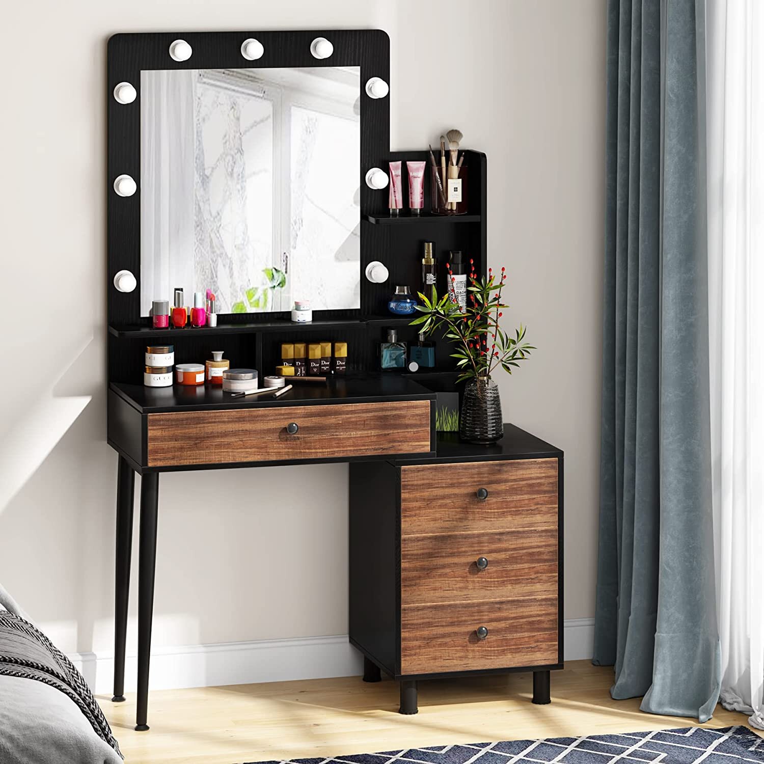 makeup and hair vanity table