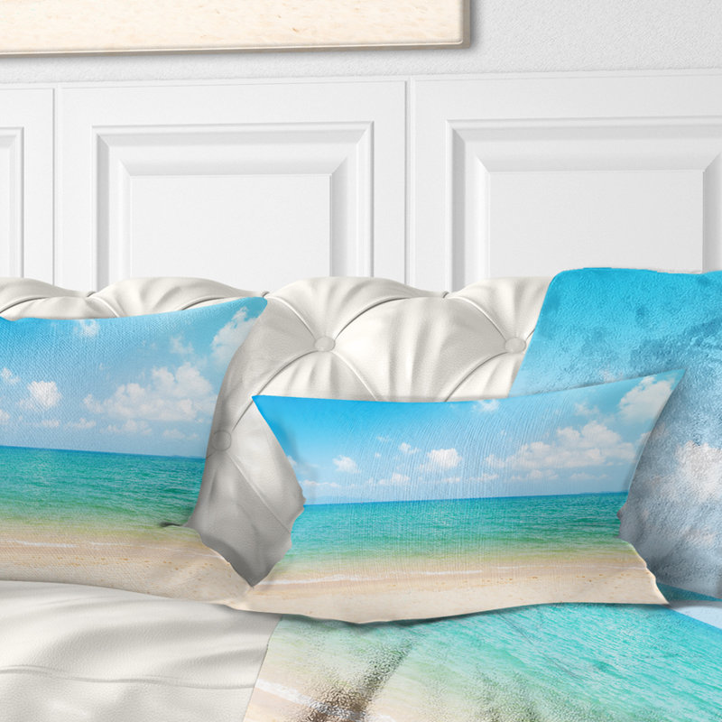 East Urban Home Wide View Of Tropical Beach Seashore Photo Lumbar Pillow Wayfair