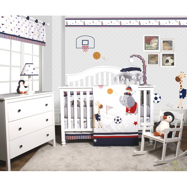 Harriet Bee Porter Animal Sports Festival 6 Piece Baby Boy Nursery Harriet Bee Porter Animal Sports Festival 6 Piece Baby Boy Nursery Crib Bedding Set Reviews Wayfair