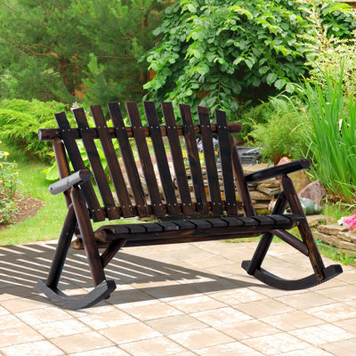Outdoor Hutson Rocking Solid Wood Bench