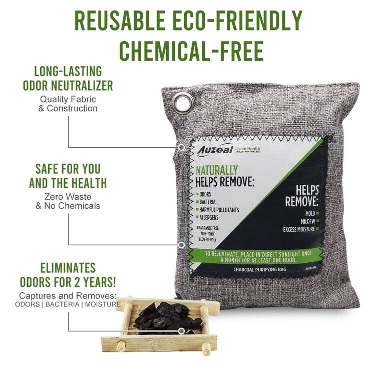5PCS Air Purifying Bag Nature Fresh Style Charcoal Bamboo Purifier Mold Odor Kit 