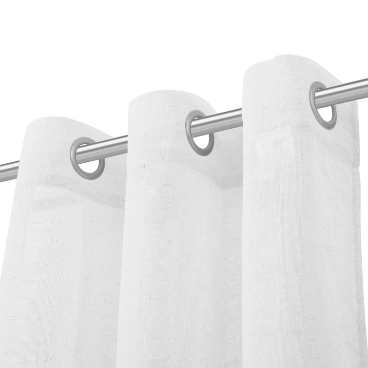Winston Porter Au Natural Canvas Mesh Semi Sheer Linen Blend Grommet Window Curtain Panels Wayfair Winston Porter Au Natural Canvas Mesh