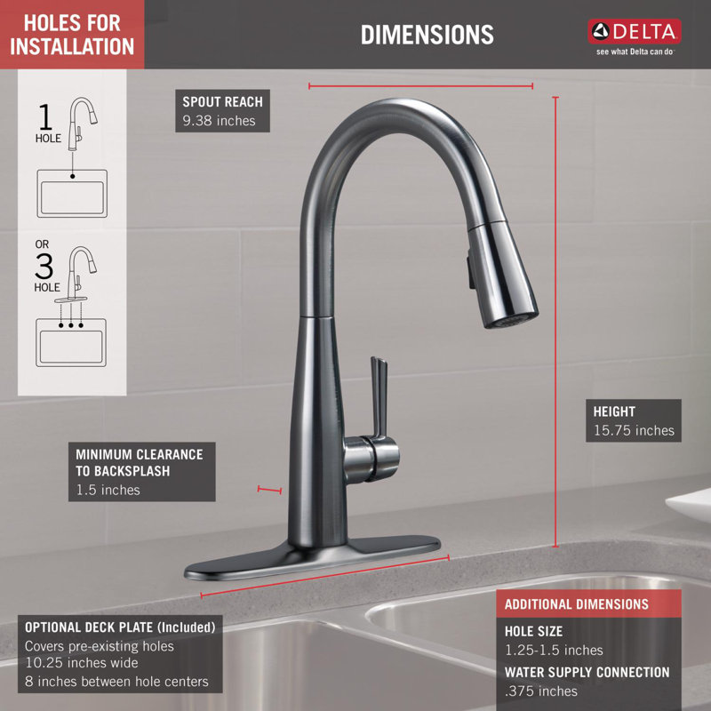 9113 Dst Bl Ar Delta Essa Pull Down Single Handle Kitchen Dst Bl Ar Delta Essa Pull Down