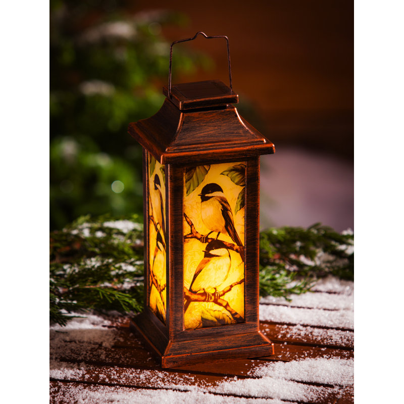 August Grove Winter Bird Solar 3 Piece Glass Lantern Set ...