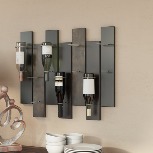 grey wall wine rack