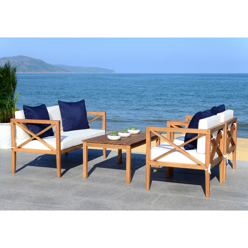 Beachcrest Home Delray 4 Piece Sofa Seating Group With Cushions