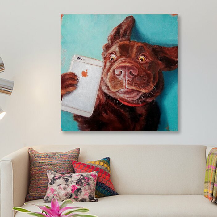 Dog Wall Decorations - 'Dog Selfie' Print on Canvas