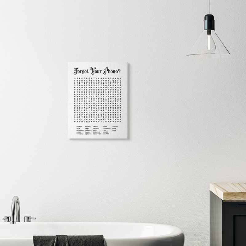 Ebern Designs Phone Crossword Puzzle Bathroom Word Design